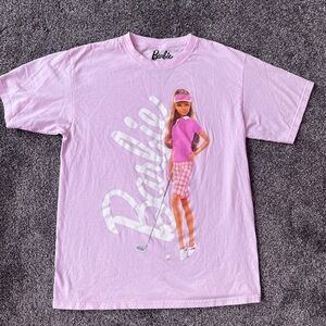 Barbie Golfing Medium Light Pink T-Shirt Graphic Tee